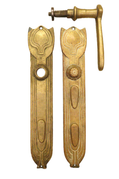 Antiker Jugendstil Türbeschlag aus Messing TB0941