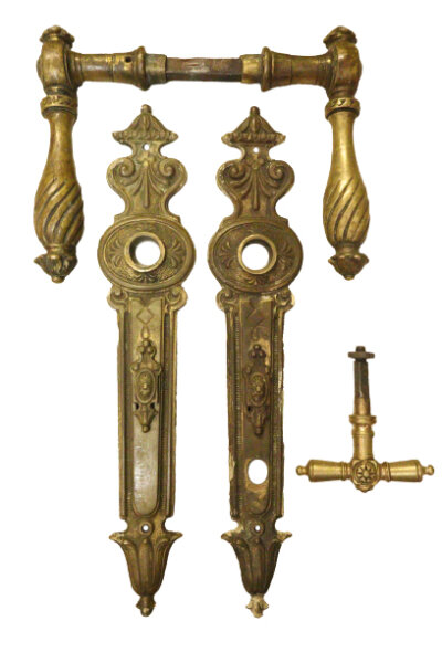 Antiker Jugendstil Türbeschlag aus Messing TB1028